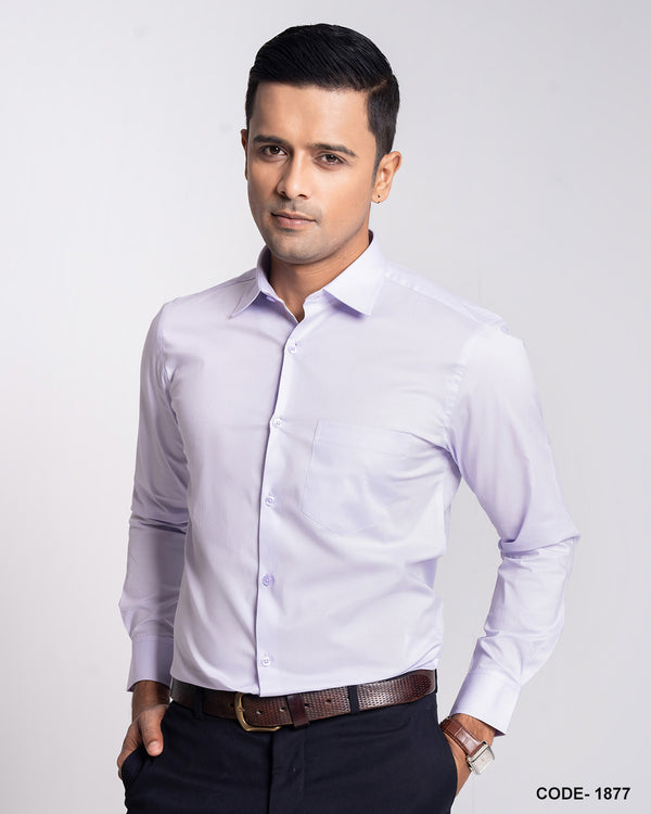 Cotton Stretch Solid Color Formal Shirt- Lavender