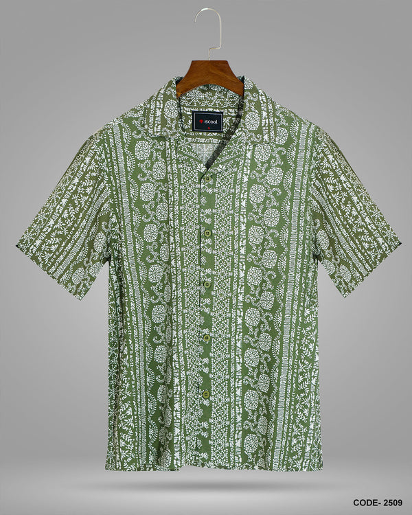 Cuban Collar Half Shirt