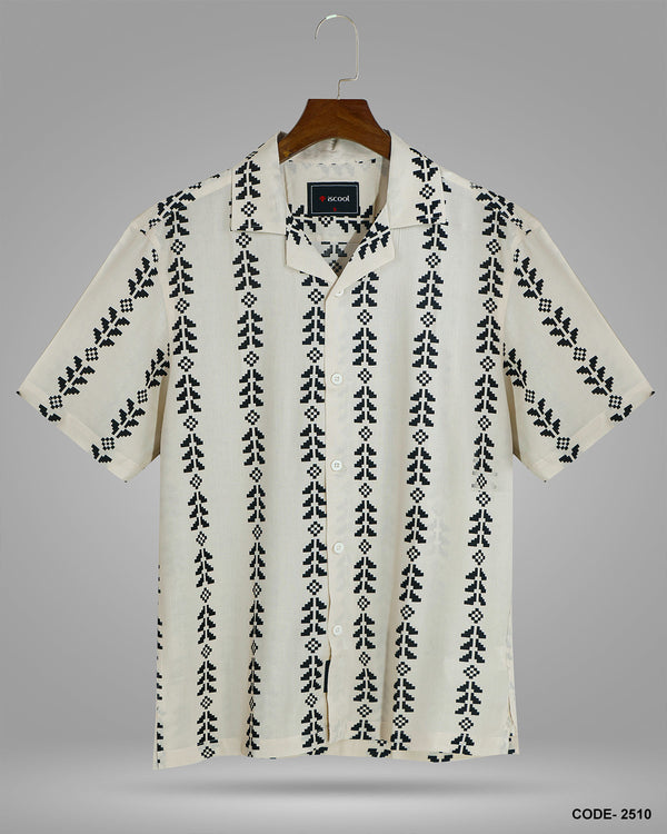 Cuban Collar Half Shirt