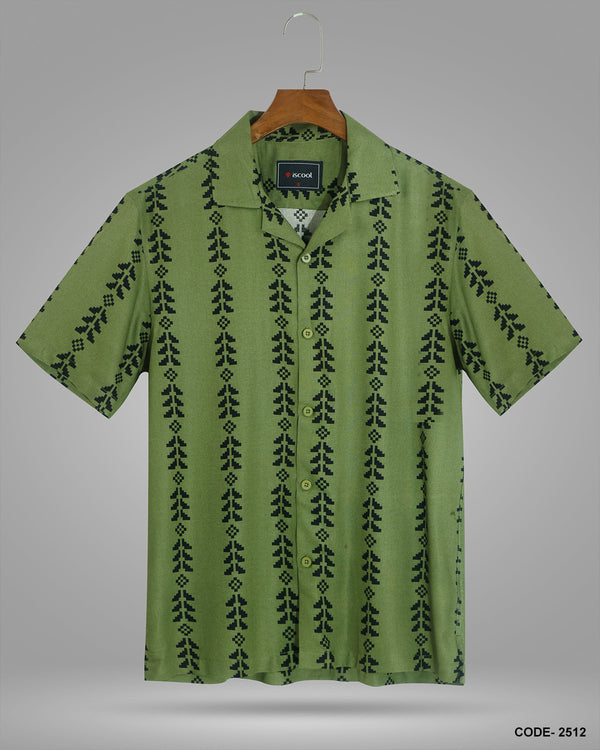 Cuban Collar Half Shirt