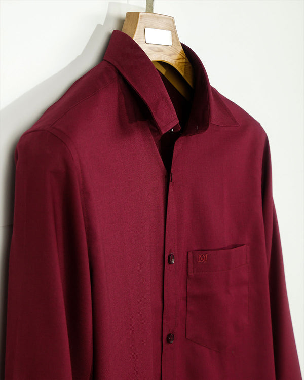 Luxury Shining Fabric Solid Formal Shirt- Marron