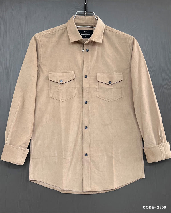 Winter Corduroy Shirt With Snap-Button
