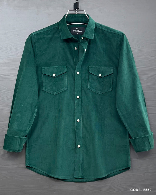 Winter Corduroy Shirt With Snap-Button