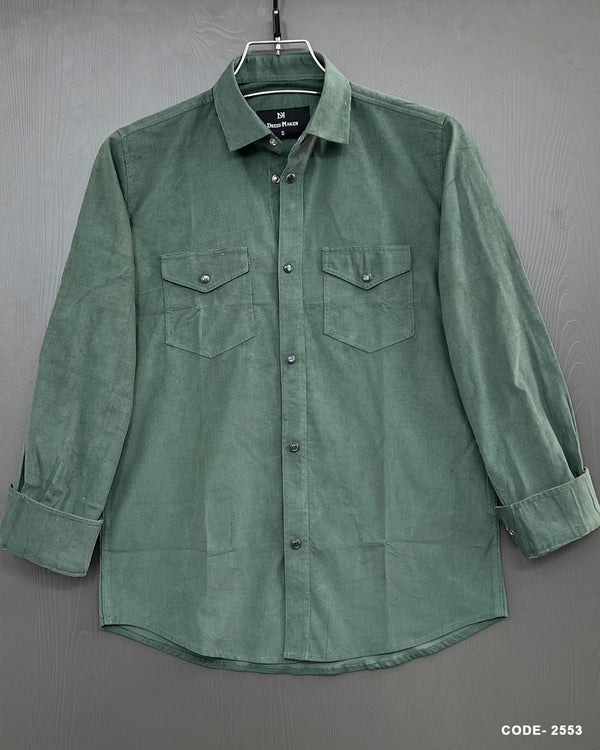 Winter Corduroy Shirt With Snap-Button