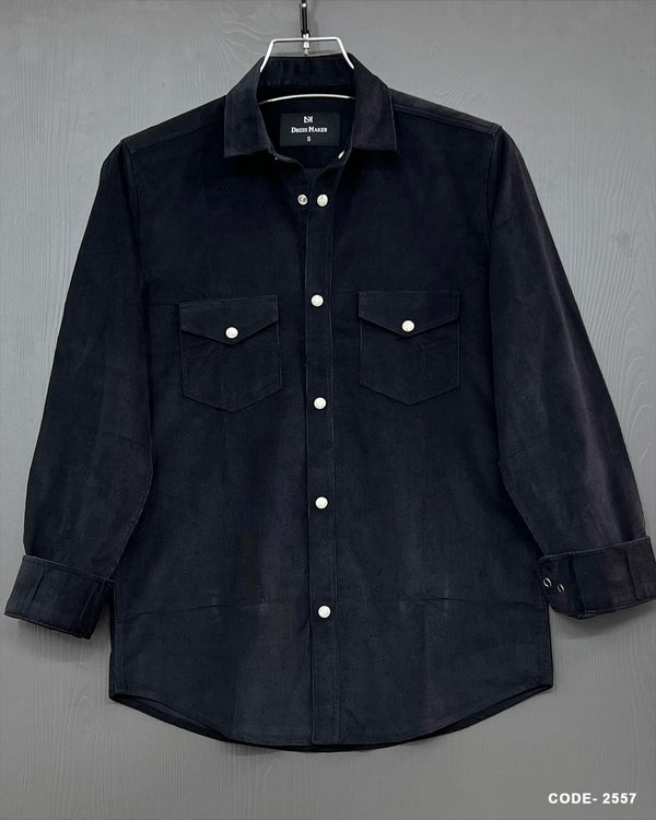 Winter Corduroy Shirt With Snap-Button