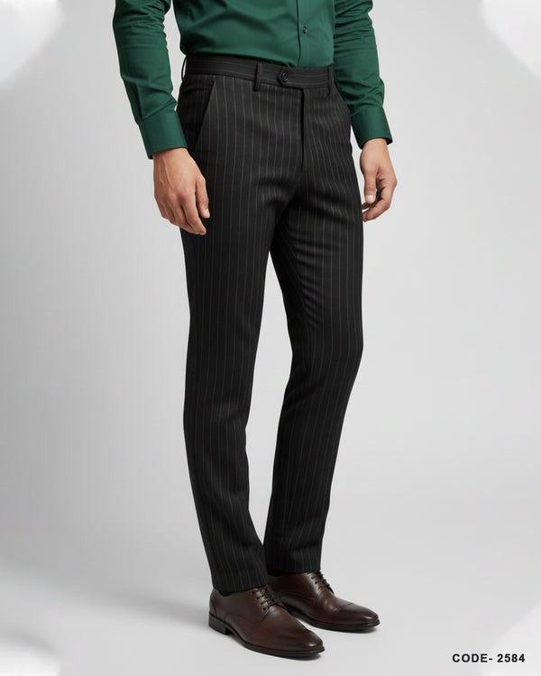 Men's Stripe Formal Pant- Black