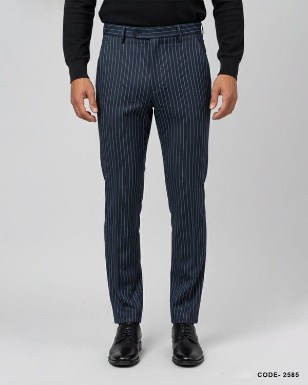 Men's Stripe Formal Pant- Navy