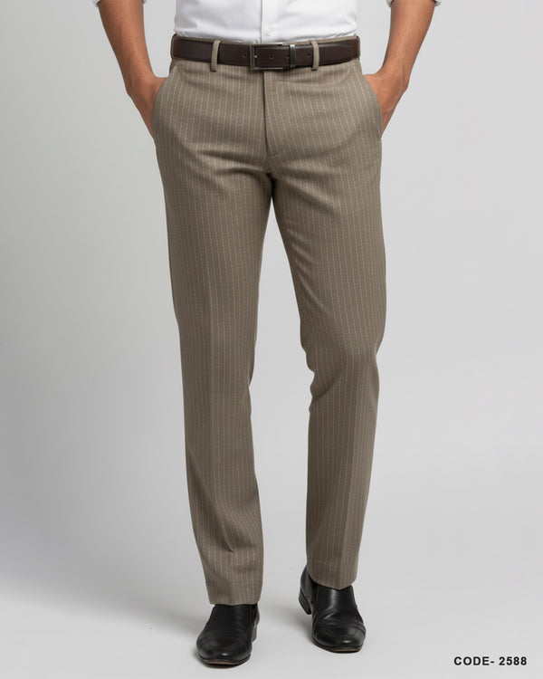 Men's Stripe Formal Pant- Olive