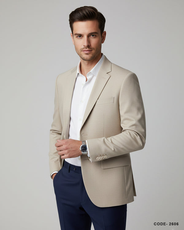 Men's Slim Fit Blazer- Beige