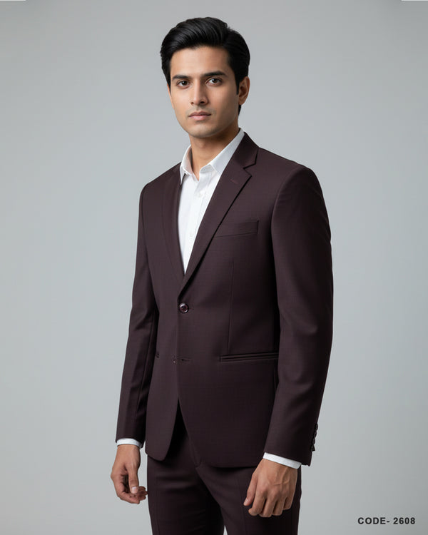 Men's Slim Fit Blazer- Marron