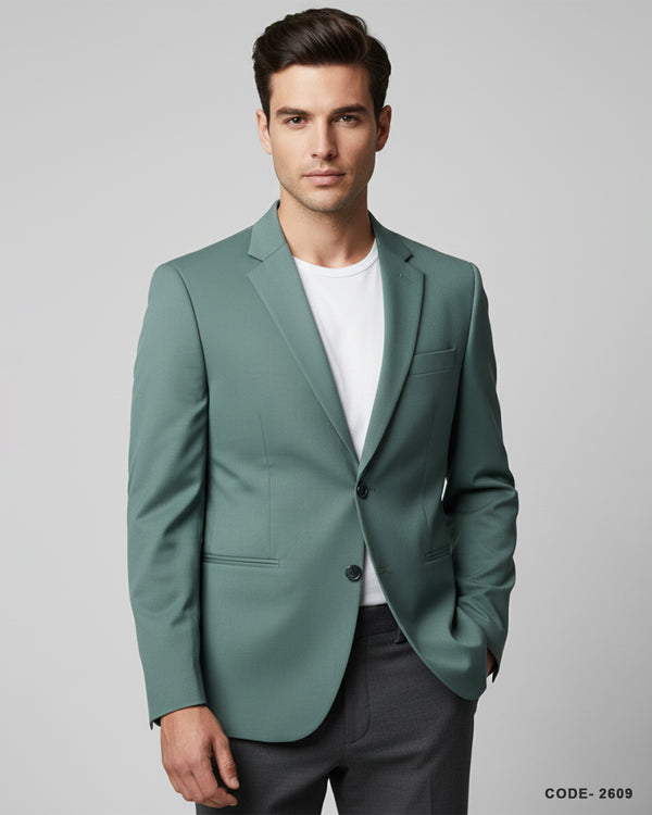 Men's Slim Fit Blazer- Aqua Sea Blue
