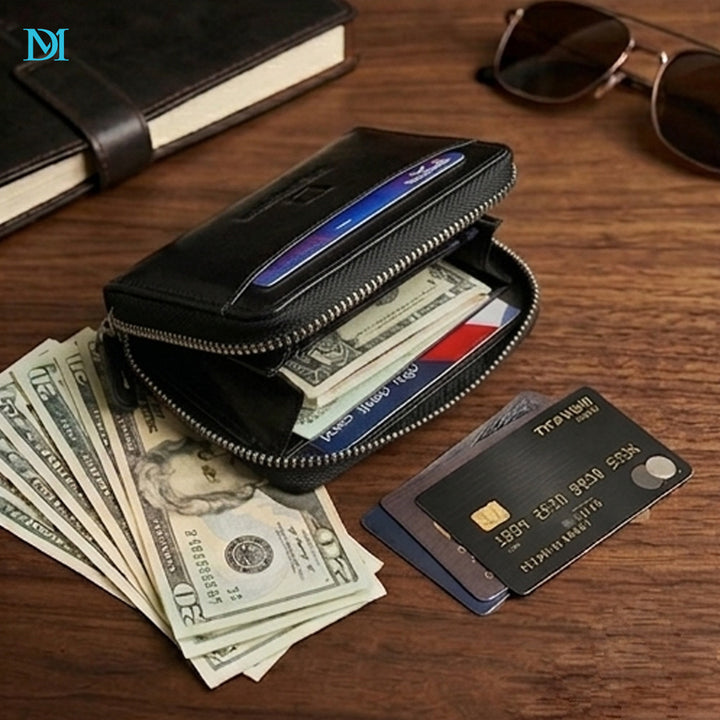 Zipper Mini Wallet - Black